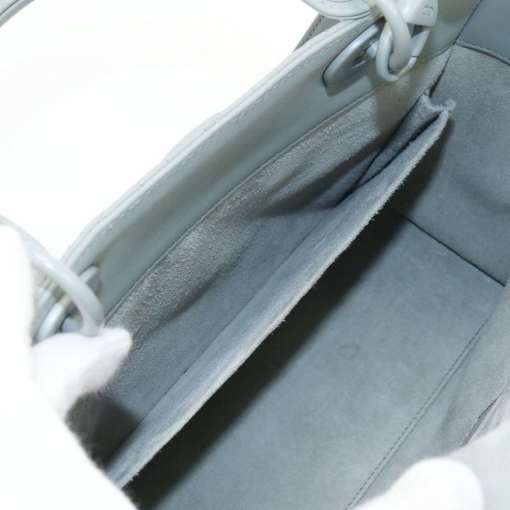 Dior Lady Dior Grey Leather Handbag (Pre-Owned) - Picture 12 of 12